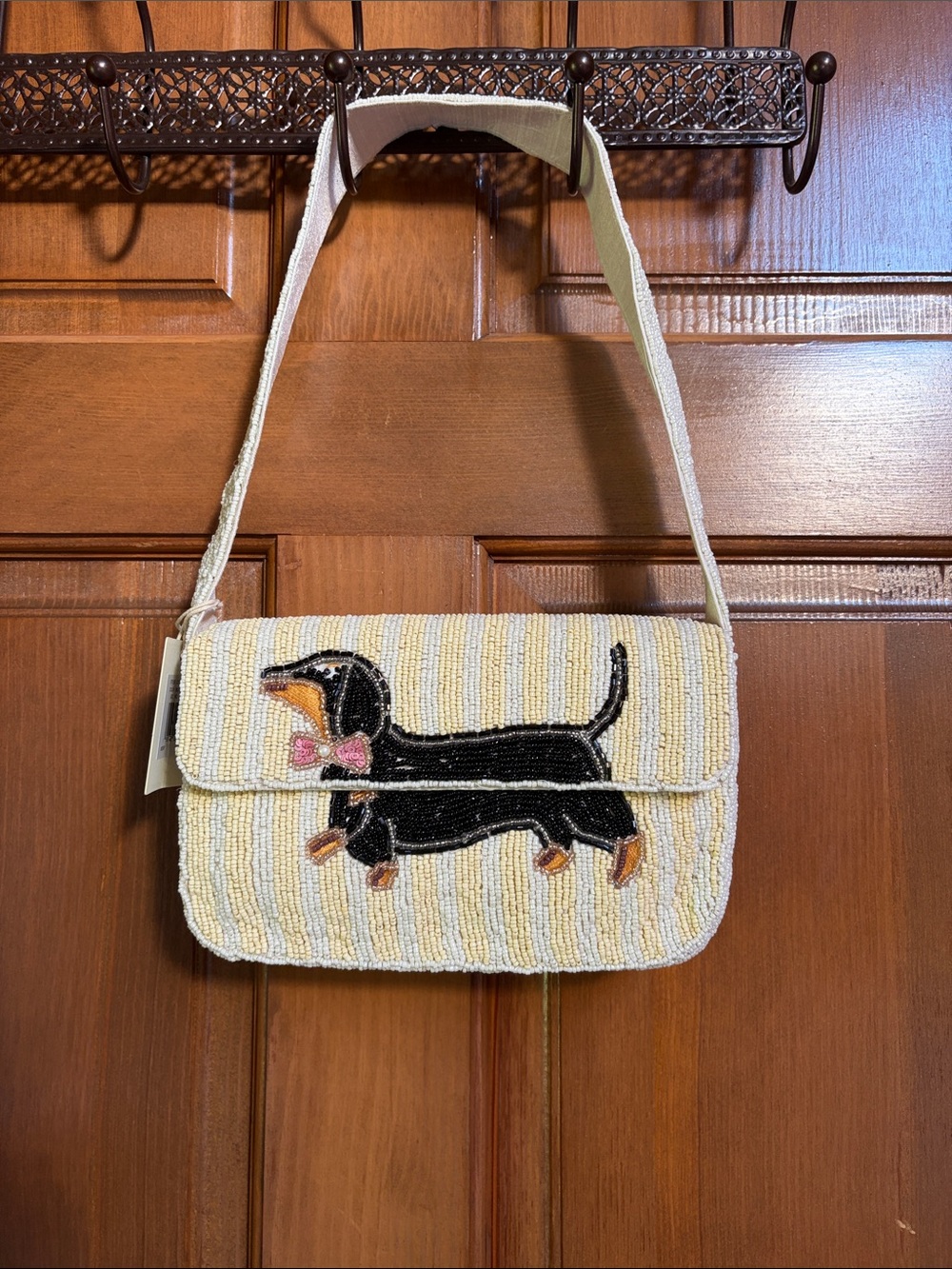 Sol and Mer Beaded Dachshund Crossbody Bag